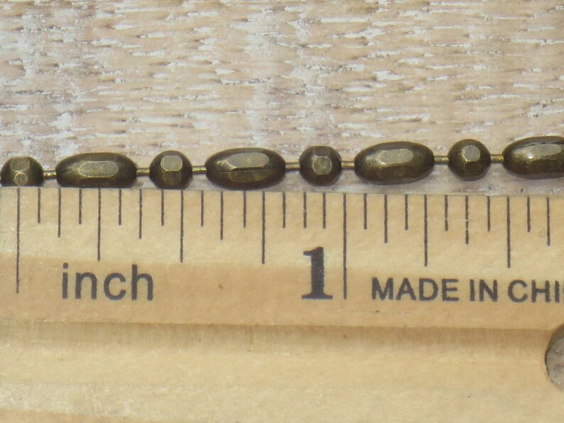 3mm Antique Brass Rice Ball Chain Faceted Ball Chain