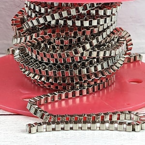 4mm Box Chain in Silver, Box Chain, Silver Plated Chain, Link Chain