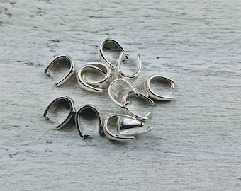 Bélières plaquées argent 9x5mm, 2pcs.