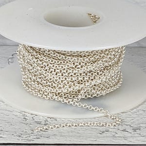 2mm Matte Silver Rolo Chain, Matte Chain