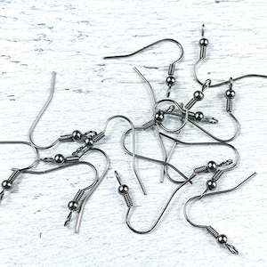 Gunmetal Earring Hooks, French Hook, Dangles, Ear Wires