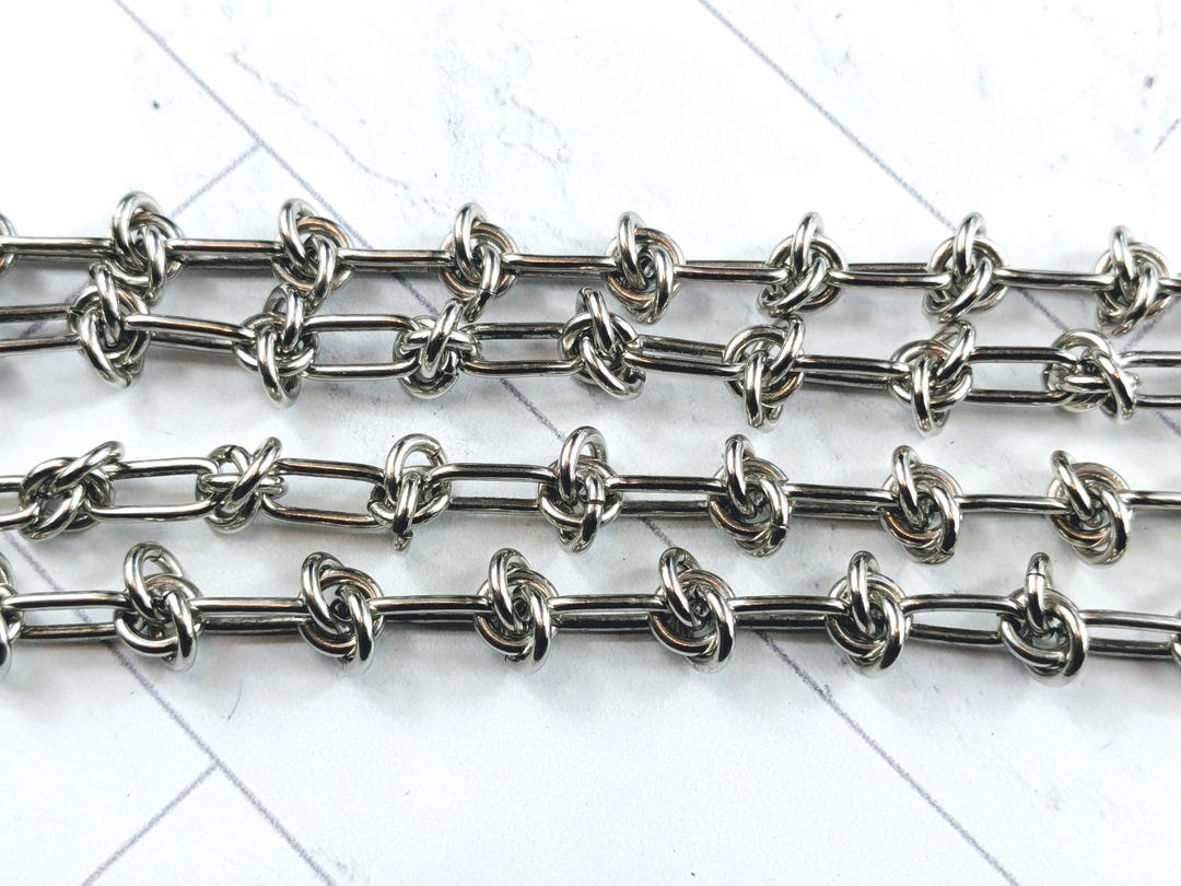 Ox Chain Antique Silver Ox Barbed Wire Chain, Knot, 11x6mm Oval Links, 7mm Knots ...