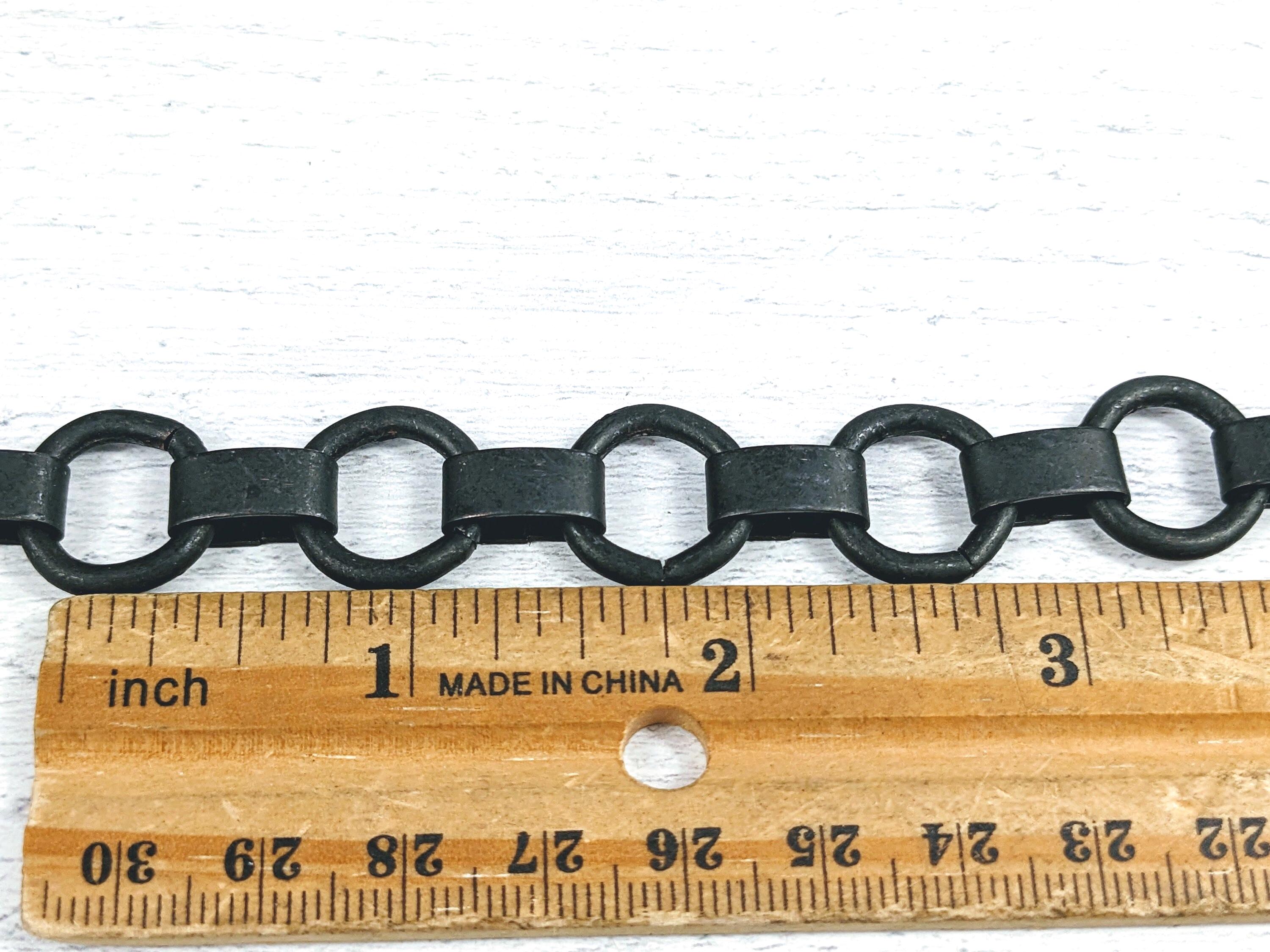Smooth Round Chain Large 16mm Matte Black Smooth Link and Connector Chain, Round, Heavy ...
