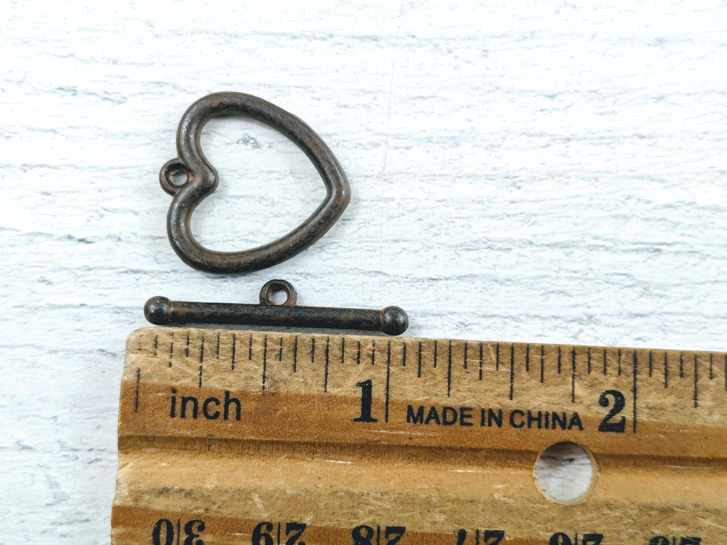 2 Sets Satin Matte Gold, Antique Silver Ox or Rustic Brown Heart