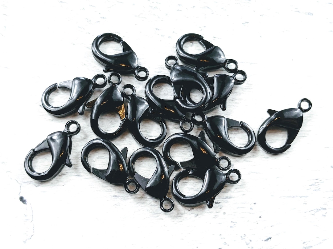Black Plated 18x12mm Lobster Clasps, Claws, Jewelry Clasp - Etsy