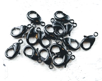 Black Plated 18x12mm Lobster Clasps, Claws, Jewelry Clasp