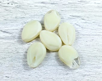 Cuentas planas de cristal checo en forma de lágrima, color amarillo mate, 6 unidades, 18 x 12 mm