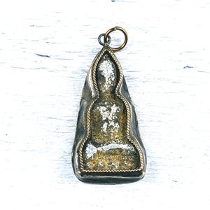 Sitting Buddha Pendant, Thailand Buddha Pendant, Amulet, Thai, Namaste, Yoga, 44x20mm