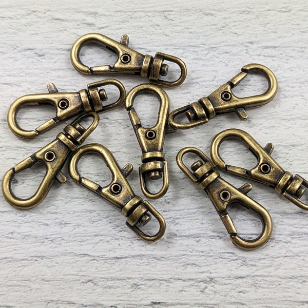 23mm Antique Brass Swivel Lobster Clasp Closures