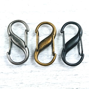 Antique Brass, Matte Gunmetal or Black Nite Double Push Carabiner Clasp, 29x13mm, 2pcs. Closure, Connector, Link
