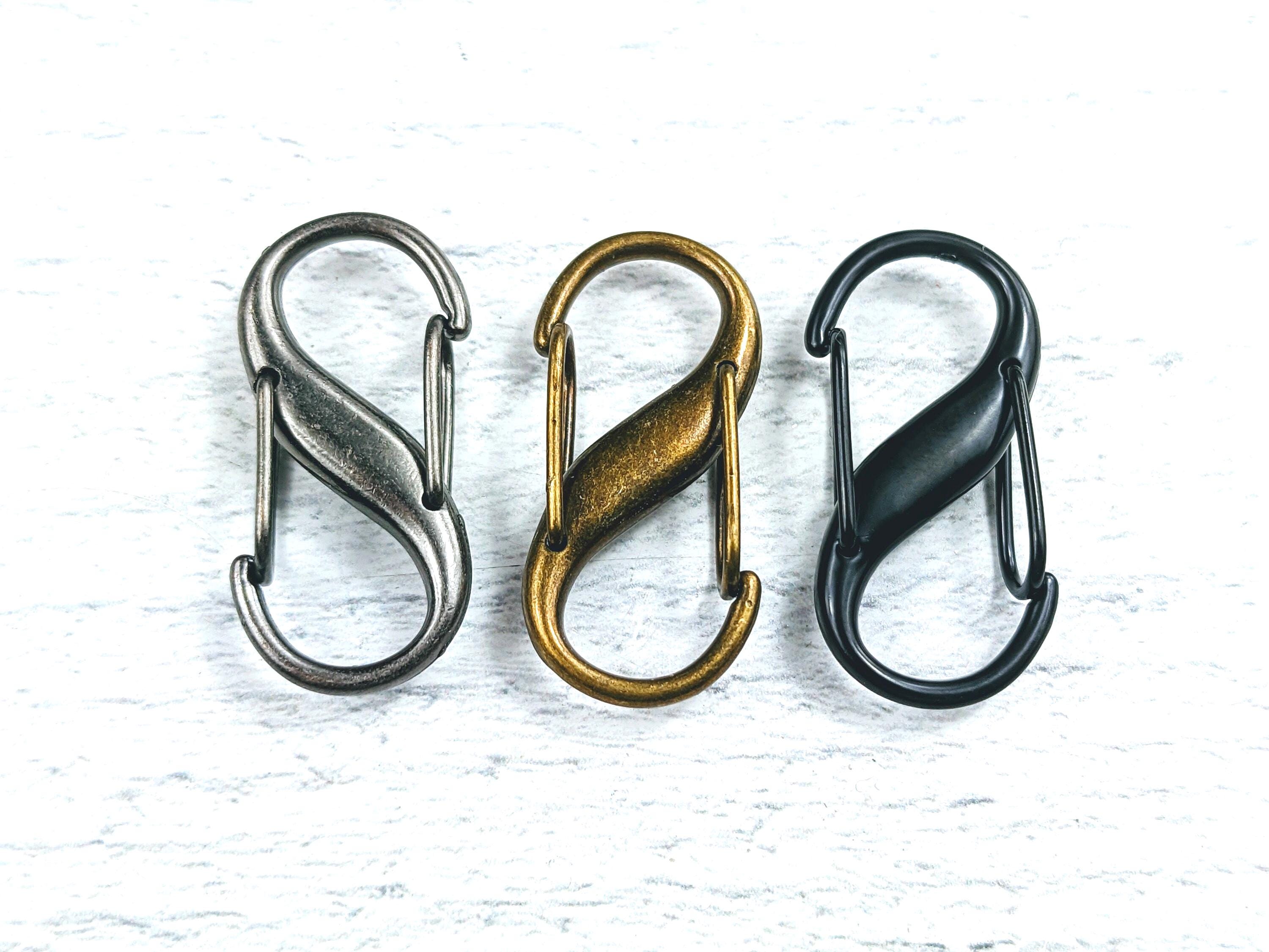 Antique Brass, Matte Gunmetal or Black Nite Double Push Carabiner Clasp, 29x13mm, 2pcs. Closure, Connector, Link