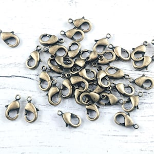 12x7mm Antique Brass Ox Lobster Clasp, Lobster Claws
