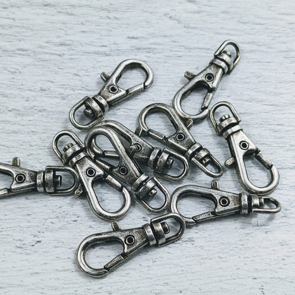 23mm Antique Silver Swivel Lobster Clasp Closures