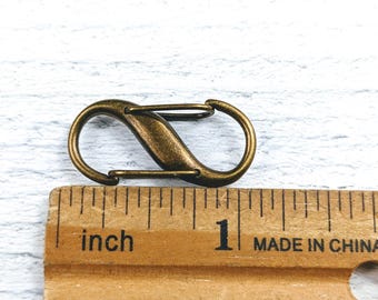 Antique Brass, Matte Gunmetal or Black Nite Double Push Carabiner