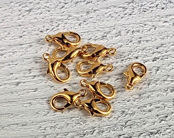 Gold Plated Lobster Clasps 15x9mm, Clasp