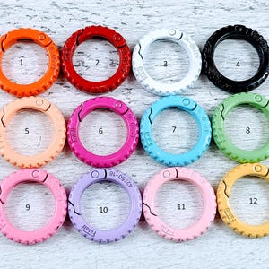 Textured Large O Gate Push Clasp, Enamel Finish, 1pc. 25mm, Multiple Colors, Carabiner