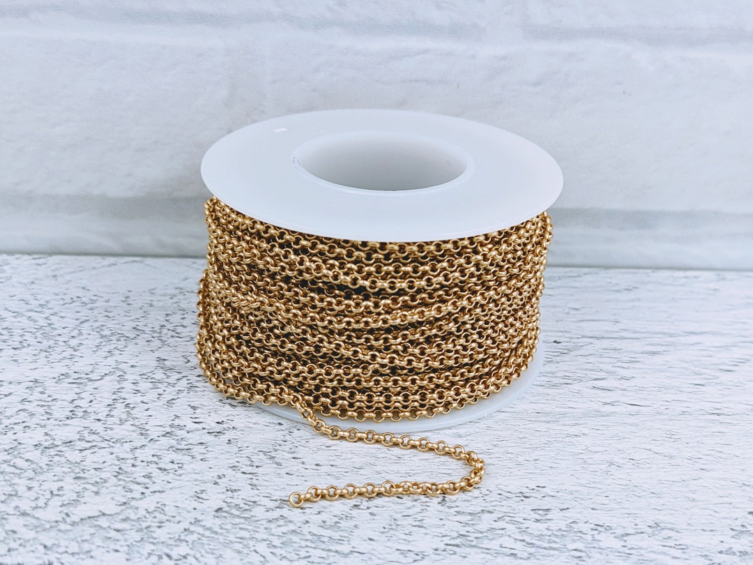 2mm Rolo Chain in Matte Gold - Etsy