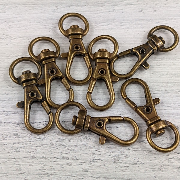 32mm Antique Brass Swivel Lobster Clasp Closures
