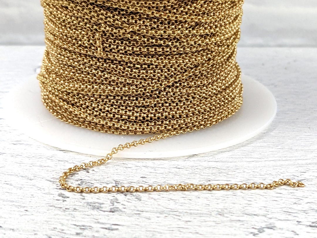 1mm Matte Gold Plated Rolo Chain, Dainty - Etsy