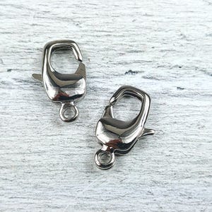 20x12mm Platinum Plated Brass Square Lobster Clasps, 2pcs.