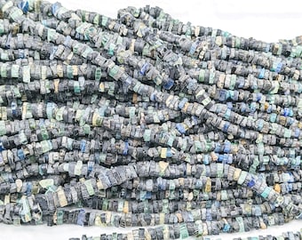 Beautiful Ancient Roman Rough Textured Heishi  Beads, Square, Graduated, Approx. 180 Beads, 1 Strand