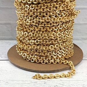 Matte Gold Heavy Gauge Cable Link Chain, 8x9mm