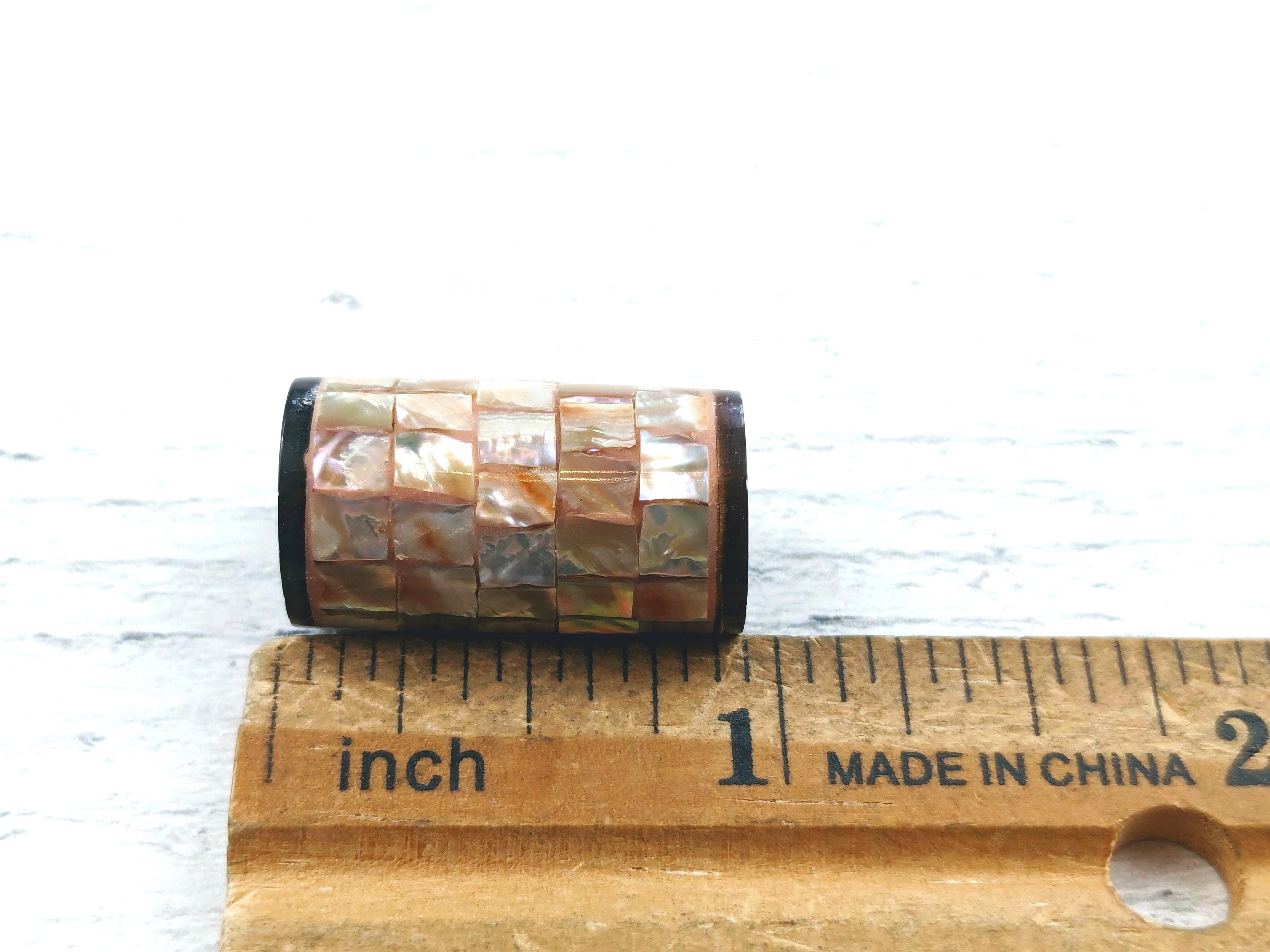 Red Abalone Shell Pattern Beautiful Mosaic Red Abalone Shell Tube Beads, Rice Beads, 1pc. 24x14mm ...