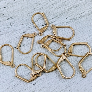 Matte Gold Leverback Earring Posts