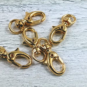 30mm Gold Plated Oval Swivel Lobster Clasp, 1pc.
