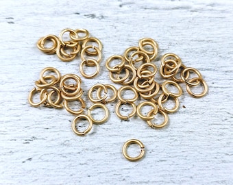 4mm Matte Gold Open Jump Rings
