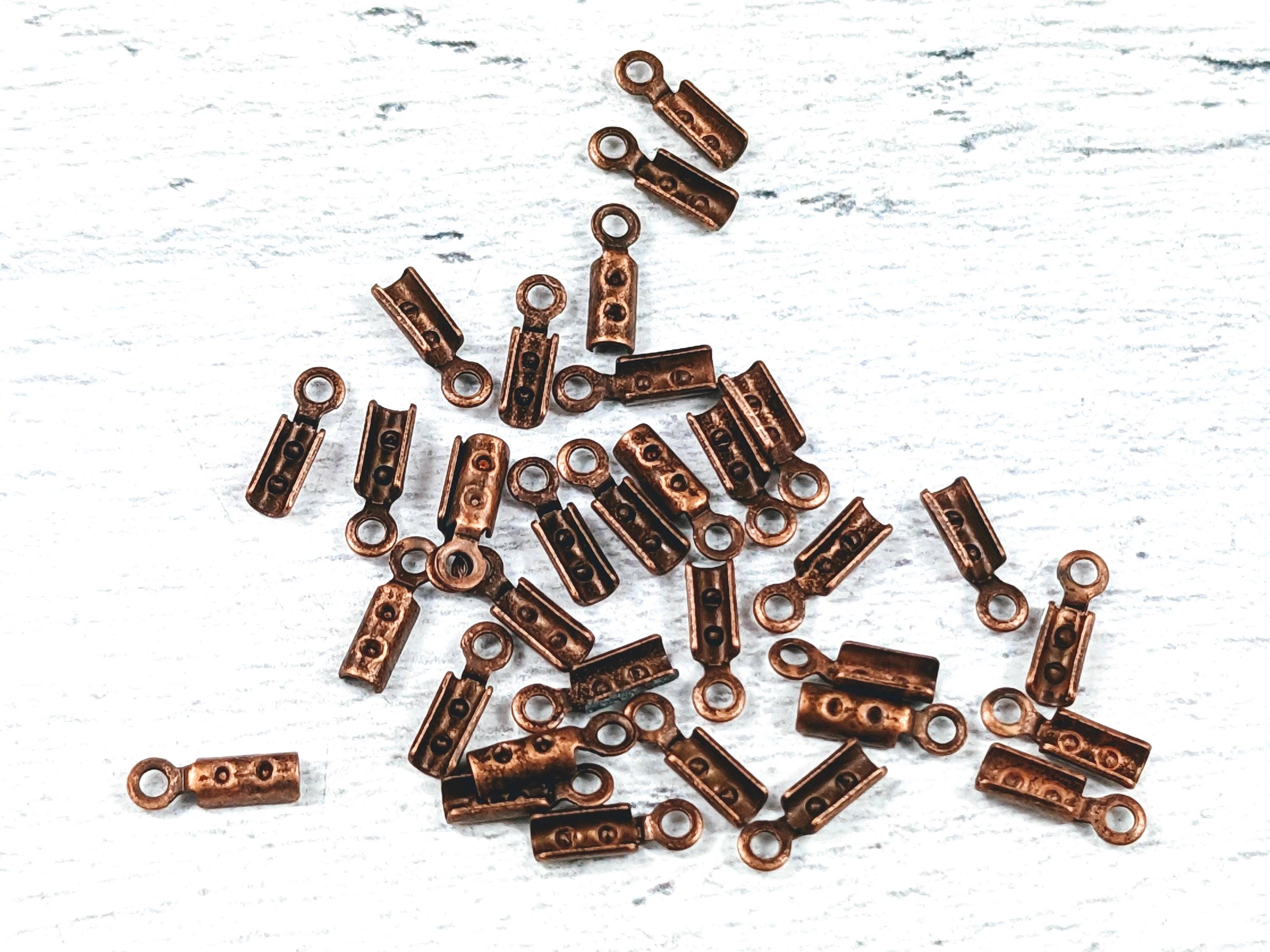 Cashmere Crimp Crimp With Loop in Antique Copper for 1mm Ball Chain, Fold Over Crimps ...