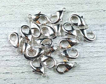 シルバーメッキロブスタークラスプ 19 x 11 mm