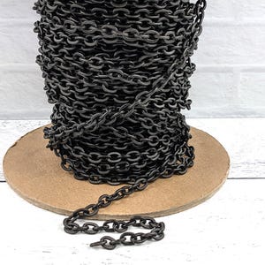 Matte Black Ornate Textured Cable Link Chain, 7x9mm, Heavy Links, High Quality