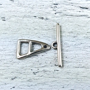 Antique Silver Small or Large Triangle Toggle Clasp
