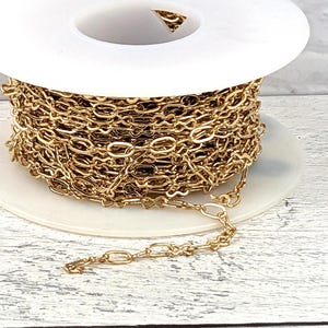 Gold Plated Infinity Link Chain, 5x3mm