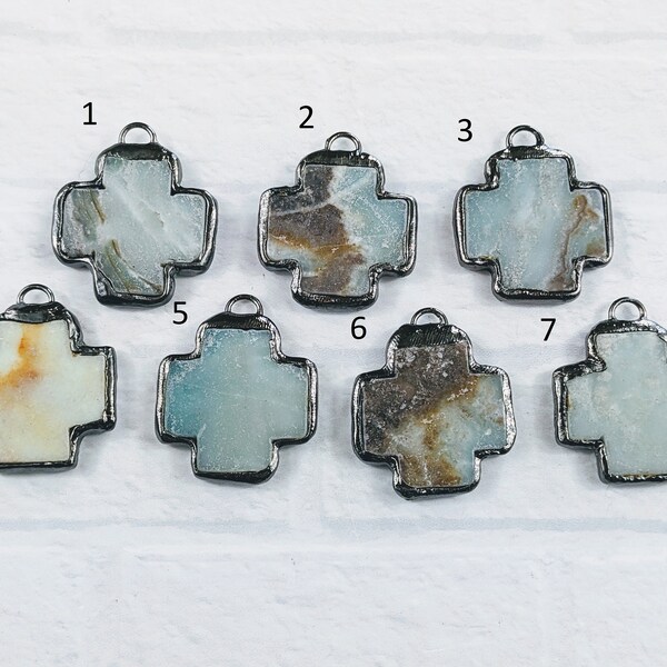 Gemstone Cross Etsy
