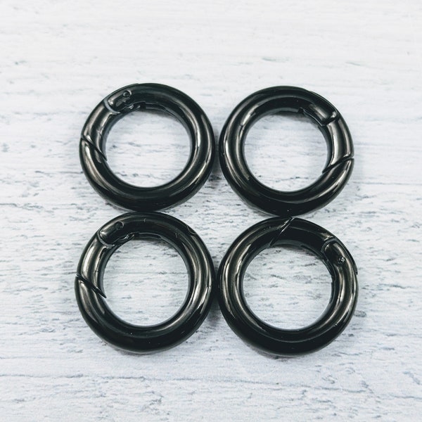 Gunmetal Stainless Steel O Ring Clasps, Spring Clasp, Gate Rings, 1pc. 18mm