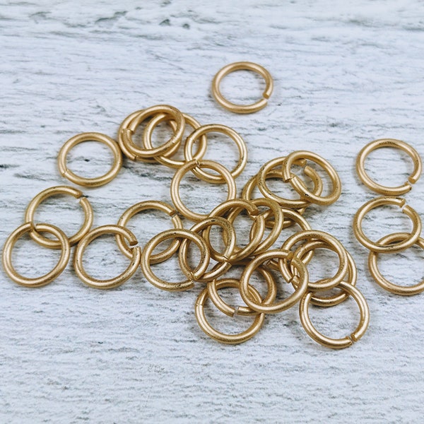 8mm Matte Gold Open Jump Rings