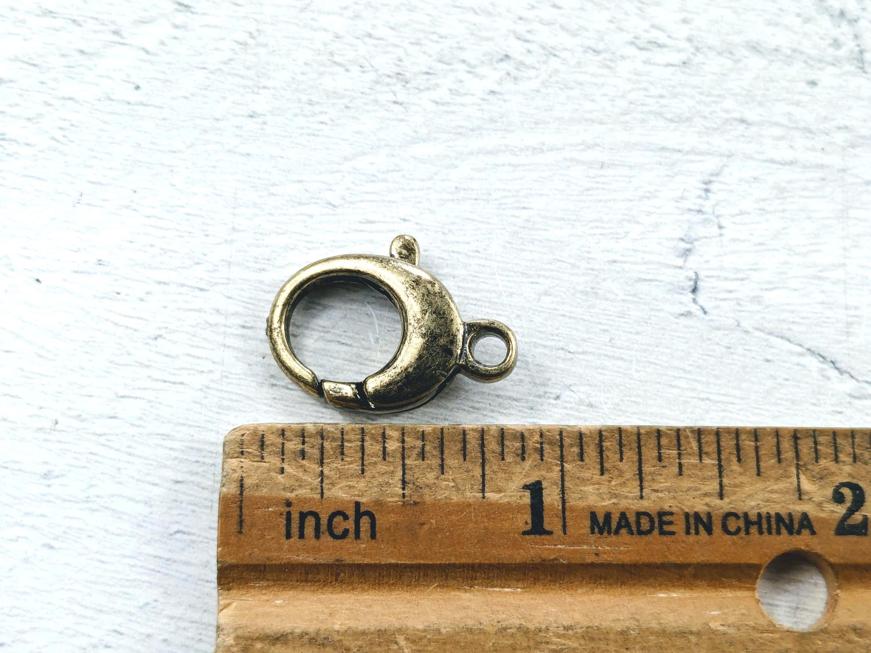 19mm Antqiue Brass Plated Oval Lobster Clasps, Lobster Claw, 3pcs