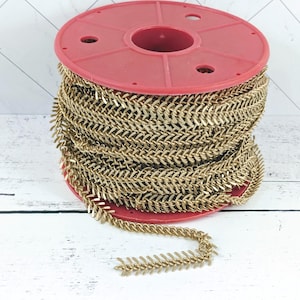 Matte Gold Plated Fishbone Chain, Fishbone Chain, Herringbone, 10mm