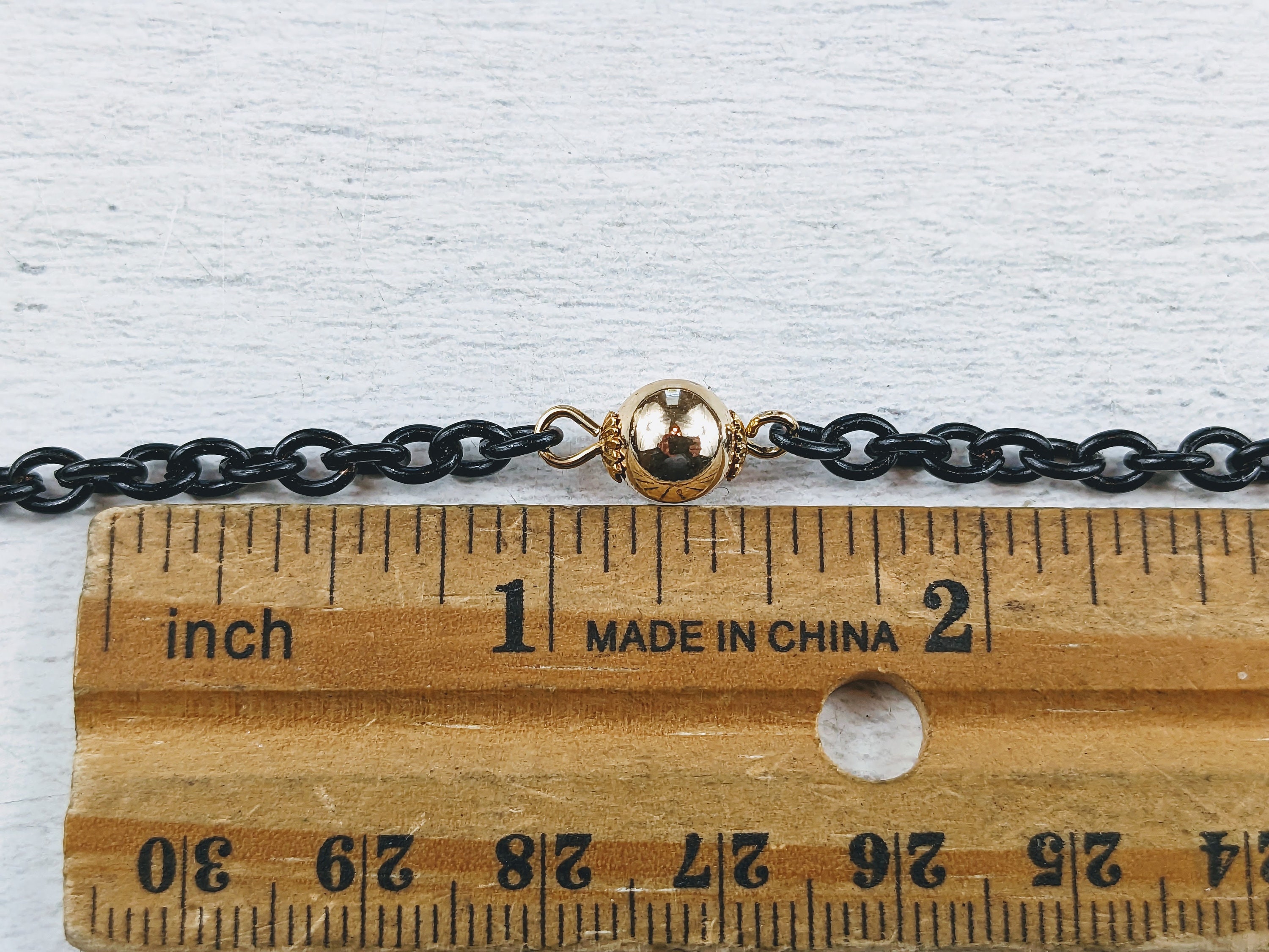 Vintage Made in Japan Black and Gold Beaded Chain, Link, 2ft. 1960's - Etsy