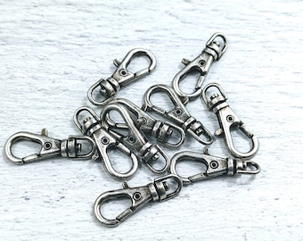 23mm Antique Silver Swivel Lobster Clasp Closures