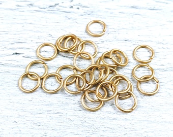 8mm Matte Gold Open Jump Rings