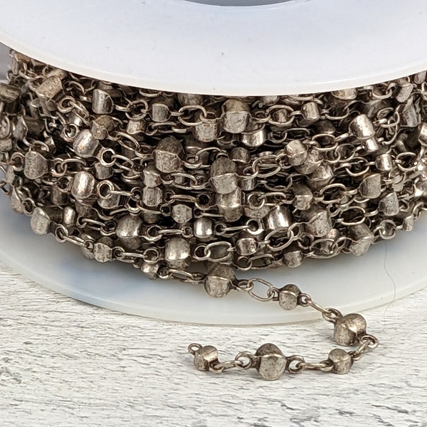 Antique Silver Moroccan Chain, Link Chain