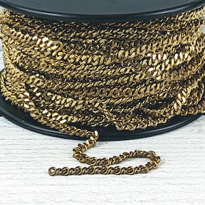 Rare Antique Gold Figure Eight Link Curb Chain, 9x6mm, Infinity