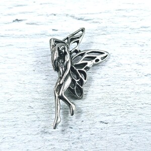 Antique Silver Wood Nymph Charm, Fairy, Pendant, Wings, 30x18mm