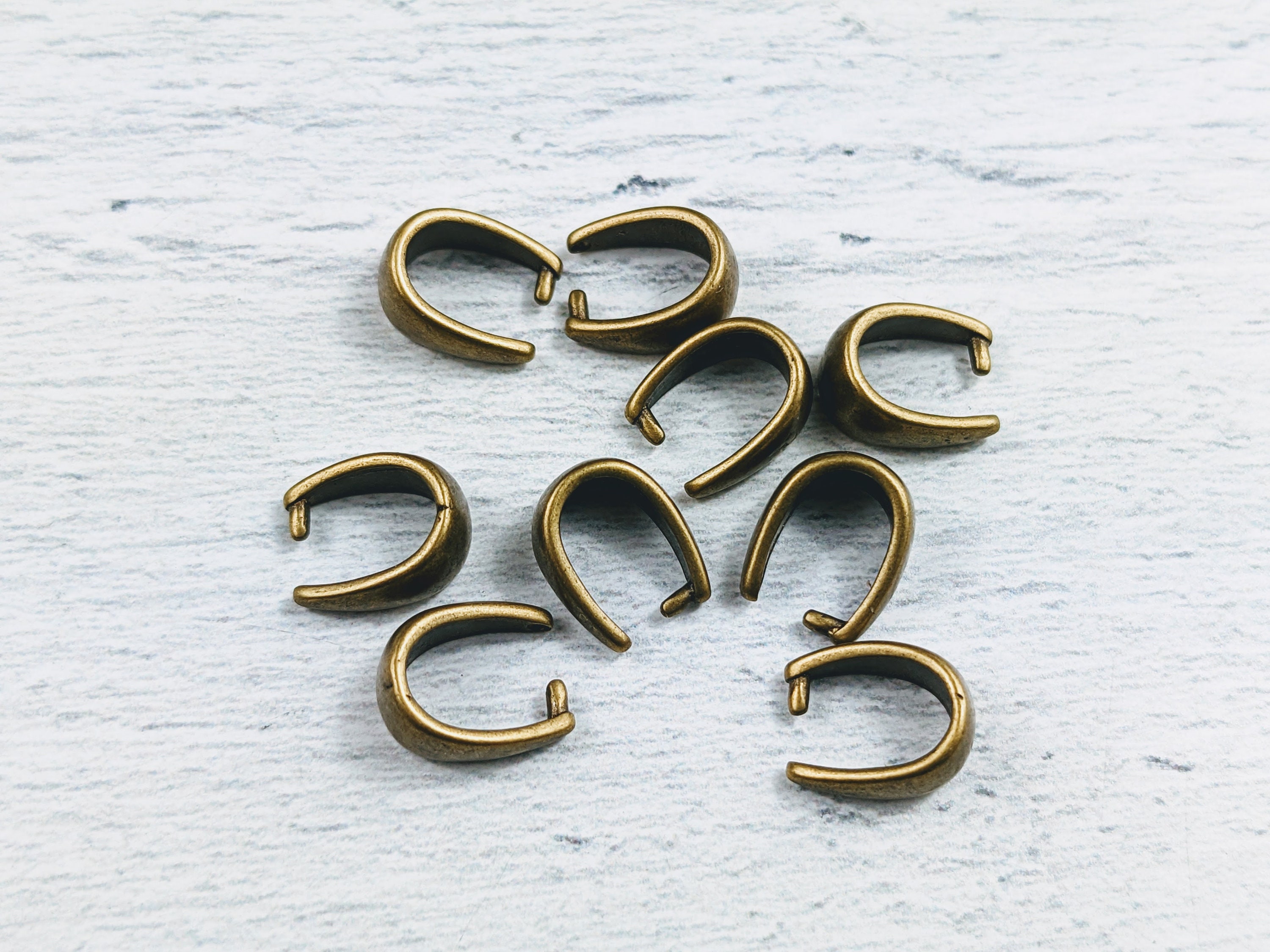 5pcs-18k Gold Filled Pinch Bails,pinch Bails for Pendants,pinch Bails,pinch  Bails for Jewelry Making,11mm X6.1mm 