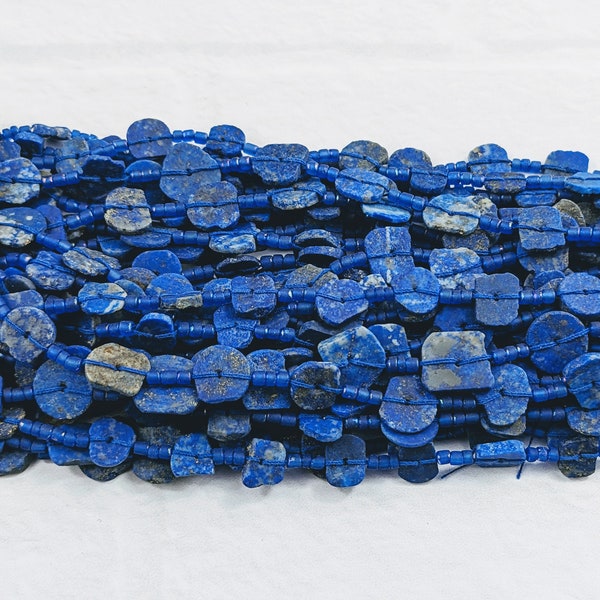 Afghan Lapis Lazuli Button Beads, Disc, 1 Strand, 8-10mm, Approx. 20-22pcs