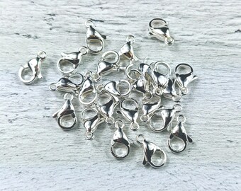 シルバーメッキロブスタークラスプ 10 x 6 mm