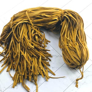 Golden Deerskin Soft Leather Lace 3/16"/5mm/ 40" Pieces/ 5pcs., Strips